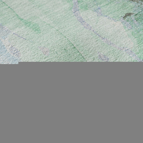 5' X 8' Pale Aqua Green And Ivory Abstract Washable Area Rug With UV Protection
