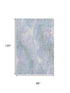 8' X 10' Sky Blue Lavender And Ivory Abstract Washable Area Rug With UV Protection