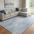 8' X 10' Sky Blue Lavender And Ivory Abstract Washable Area Rug With UV Protection