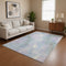 8' X 10' Sky Blue Lavender And Ivory Abstract Washable Area Rug With UV Protection