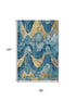 8' X 10' Teal And Gold Abstract Washable Area Rug With UV Protection