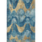 8' X 10' Teal And Gold Abstract Washable Area Rug With UV Protection