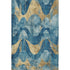 8' X 10' Teal And Gold Abstract Washable Area Rug With UV Protection