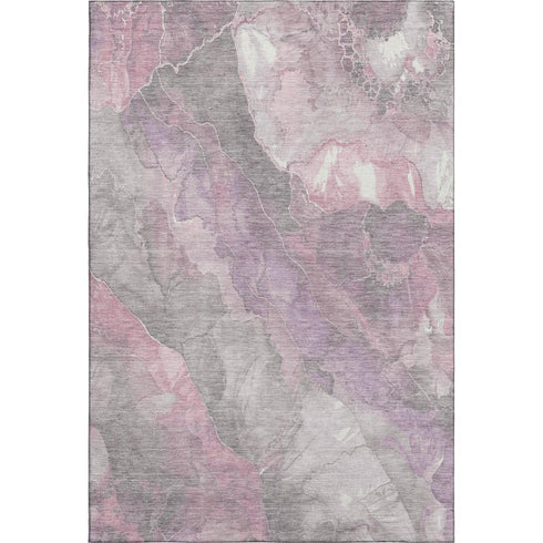 5' X 8' Blush Gray And Ivory Floral Washable Area Rug With UV Protection