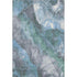 5' X 8' Blue Green And Gray Floral Washable Area Rug With UV Protection
