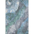 5' X 8' Blue Green And Gray Floral Washable Area Rug With UV Protection