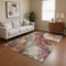 8' X 10' Khaki Beige And Mauve Floral Washable Area Rug With UV Protection