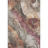 8' X 10' Khaki Beige And Mauve Floral Washable Area Rug With UV Protection