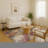 8' X 10' Khaki Beige And Mauve Floral Washable Area Rug With UV Protection