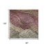 8' X 10' Khaki Beige And Mauve Floral Washable Area Rug With UV Protection