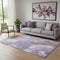 5' X 8' Purple Ivory And Gray Floral Washable Area Rug With UV Protection
