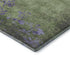 8' X 10' Artichoke Green And Purple Floral Washable Area Rug With UV Protection