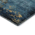 5' X 8' Blue And Gold Floral Washable Area Rug With UV Protection