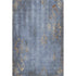 5' X 8' Denim Blue And Beige Floral Washable Area Rug With UV Protection