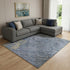 8' X 10' Denim Blue And Beige Floral Washable Area Rug With UV Protection