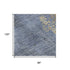 8' X 10' Denim Blue And Beige Floral Washable Area Rug With UV Protection