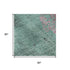 5' X 8' Pale Aqua And Burgundy Floral Washable Area Rug With UV Protection