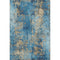 5' X 8' Blue And Gold Abstract Washable Area Rug With UV Protection