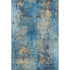 5' X 8' Blue And Gold Abstract Washable Area Rug With UV Protection