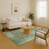 8' X 10' Green And Gray Abstract Washable Area Rug With UV Protection