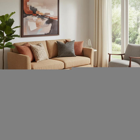 5' X 8' Rust And Gray Abstract Washable Area Rug With UV Protection
