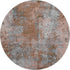 8' Rust And Gray Abstract Washable Round Rug With UV Protection