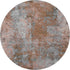 8' Rust And Gray Abstract Washable Round Rug With UV Protection