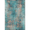 5' X 8' Teal And Beige Abstract Washable Area Rug With UV Protection