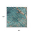 8' X 10' Teal And Beige Abstract Washable Area Rug With UV Protection