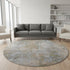 8' Taupe And Beige Abstract Washable Round Rug With UV Protection