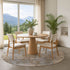 8' Taupe And Beige Abstract Washable Round Rug With UV Protection