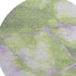 8' Artichoke Green And Lavender Abstract Washable Round Rug With UV Protection