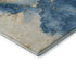 5' X 8' Navy Blue And Gold Abstract Washable Area Rug With UV Protection