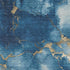 5' X 8' Navy Blue And Gold Abstract Washable Area Rug With UV Protection