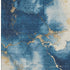5' X 8' Navy Blue And Gold Abstract Washable Area Rug With UV Protection