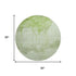 8' Artichoke Green And Ivory Abstract Washable Round Rug With UV Protection