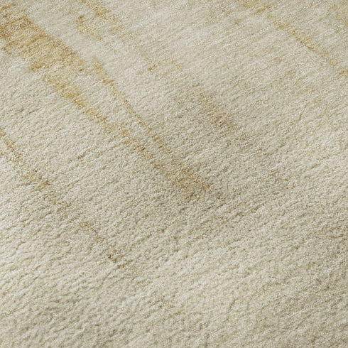 5' X 8' Gold And Beige Abstract Washable Area Rug With UV Protection