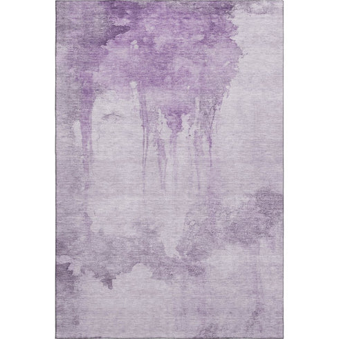 9' X 12' Lavender And Purple Abstract Washable Area Rug With UV Protection