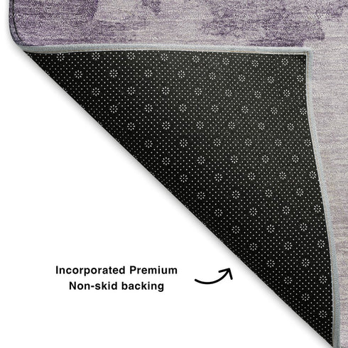 9' X 12' Lavender And Purple Abstract Washable Area Rug With UV Protection