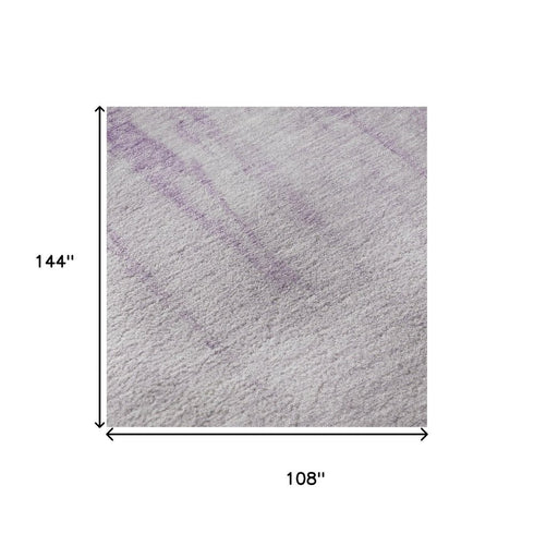 9' X 12' Lavender And Purple Abstract Washable Area Rug With UV Protection