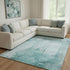 8' X 10' Teal And Aqua Abstract Washable Area Rug With UV Protection