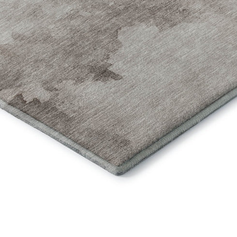 9' X 12' Taupe And Beige Abstract Washable Area Rug With UV Protection