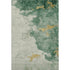 5' X 8' Emerald And Gold Abstract Washable Area Rug With UV Protection