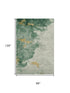 8' X 10' Emerald And Gold Abstract Washable Area Rug With UV Protection