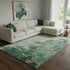 8' X 10' Emerald And Gold Abstract Washable Area Rug With UV Protection