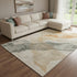 8' X 10' Orange Gray And Silver Abstract Washable Area Rug With UV Protection