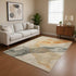 8' X 10' Orange Gray And Silver Abstract Washable Area Rug With UV Protection