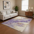 8' X 10' Purple Gold And Ivory Abstract Washable Area Rug With UV Protection