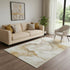 5' X 8' Beige Gold And Ivory Abstract Washable Area Rug With UV Protection