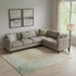 9' X 12' Pearl Teal And Ivory Abstract Washable Area Rug With UV Protection